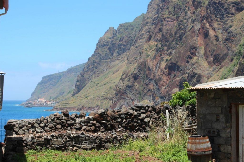Cliff view from Jardim do Mar on South Tour Madeira